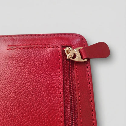 Billetera Zafiro en cuero rojo - RagazzaBolsos