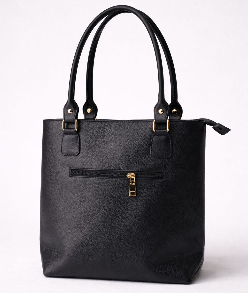 Shopping Luna de cuero Negro - RagazzaBolsos
