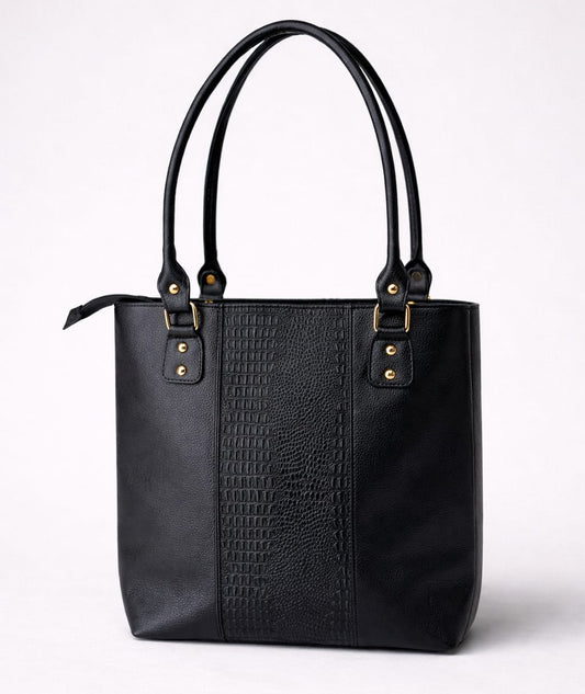 Shopping Luna de cuero Negro - RagazzaBolsos