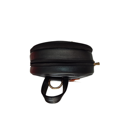 Morral marfil en cuero Negro
