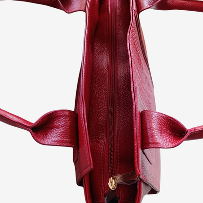 Cartera sofia en cuero - Rojo