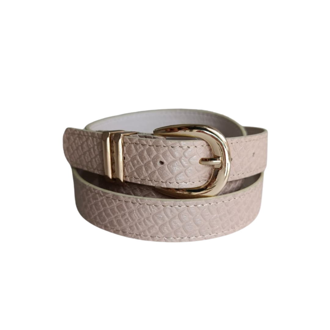 CINTURON MAKKI EN CUERO NUDE