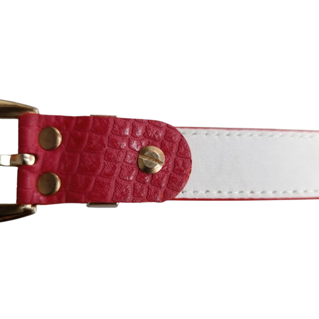 CINTURON MAKKI EN CUERO ROJO