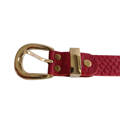 CINTURON MAKKI EN CUERO ROJO