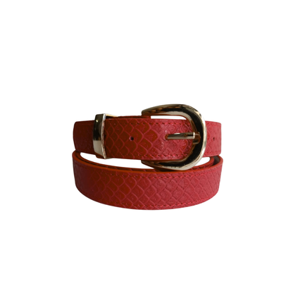 CINTURON MAKKI EN CUERO ROJO