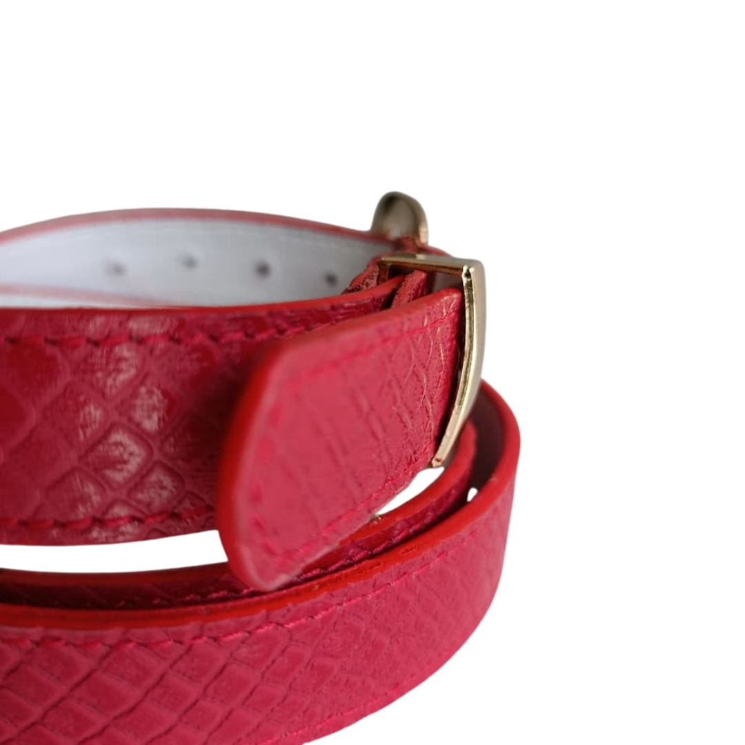 CINTURON MAKKI EN CUERO ROJO