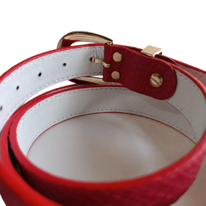 CINTURON MAKKI EN CUERO ROJO