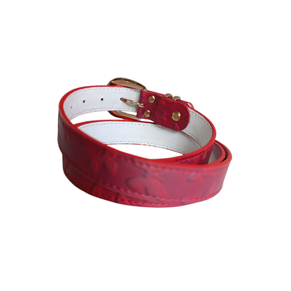CINTURON MAKKI EN CUERO ROJO MARIPOSA