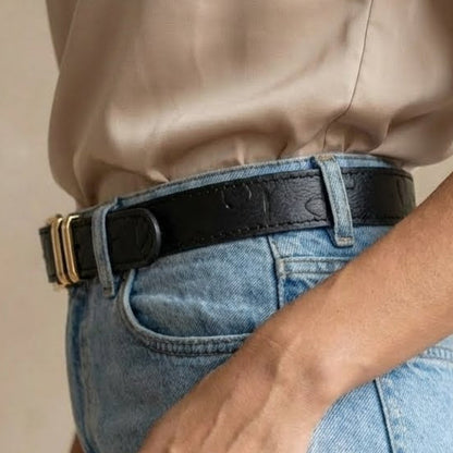 CINTURON MAKKI EN CUERO NEGRO