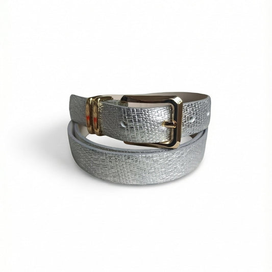 CINTURON MAKKI EN CUERO PLATA