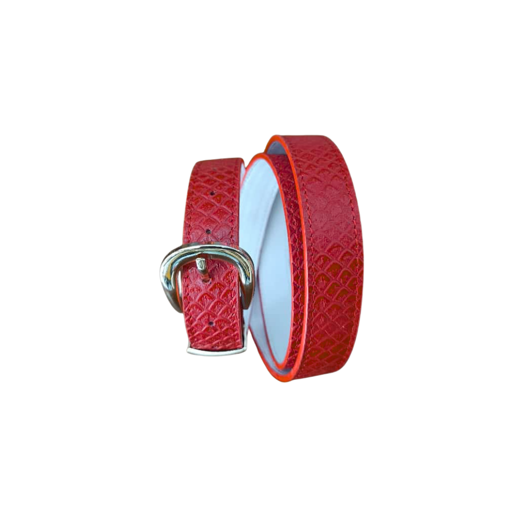 CINTURON MAKKI EN CUERO ROJO