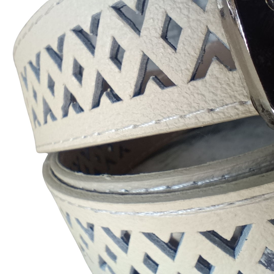 CINTURON ELA EN CUERO BEIGE - RagazzaBolsos