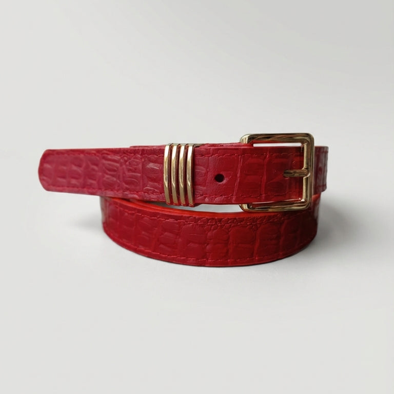 CINTURON MAKKI EN CUERO ROJO - RagazzaBolsos