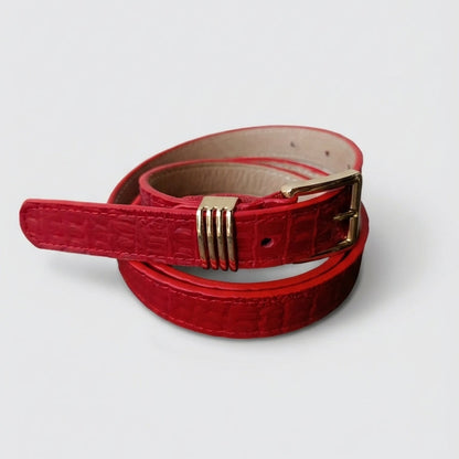 CINTURON MAKKI EN CUERO ROJO - RagazzaBolsos