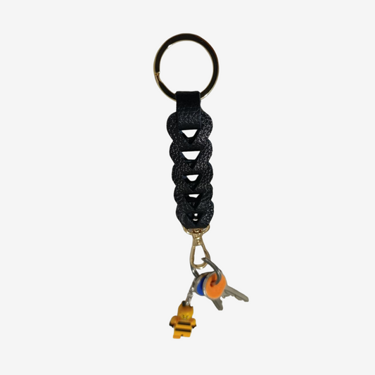 Llavero Luster en cuero Negro