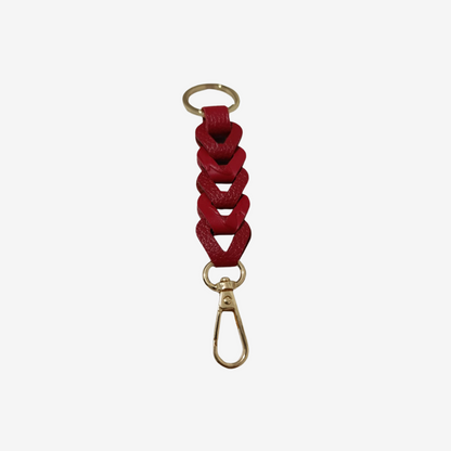 Llavero Luster en cuero Rojo