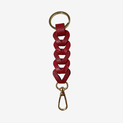 Llavero Luster en cuero Rojo