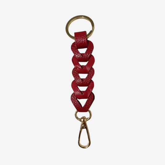 Llavero Luster en cuero Rojo