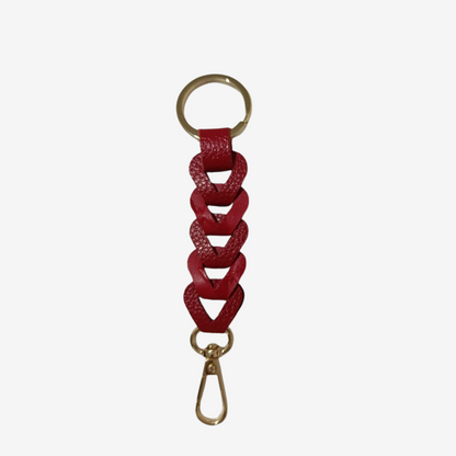 Llavero Luster en cuero Rojo