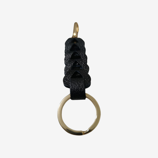 Llavero Luster en cuero Negro