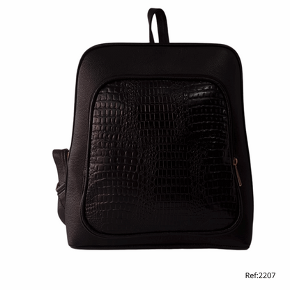 Morral Amatista para mujer en Cuero combinado con Folias Ref: 2207