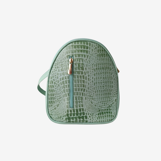 Morral marfil en cuero Verde Musgo