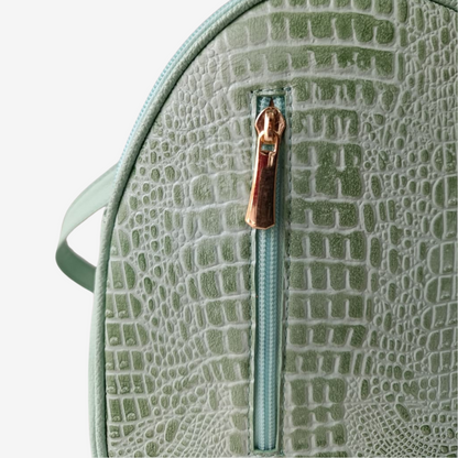 Morral marfil en cuero Verde Musgo