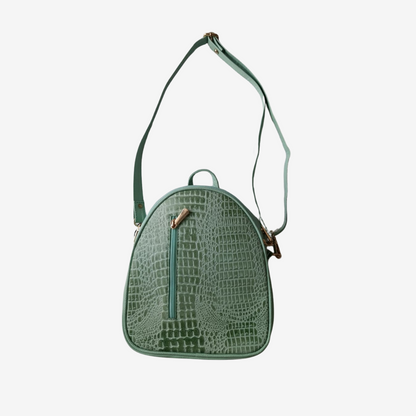 Morral marfil en cuero Verde Musgo