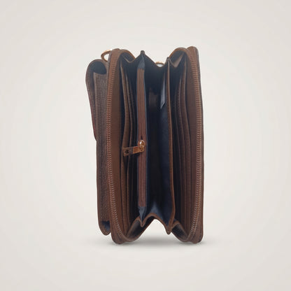 Porta celular Pandora en cuero Marrón Chocolate