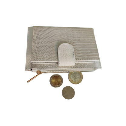 Tarjetero Monedero Summer En Cuero - Beige